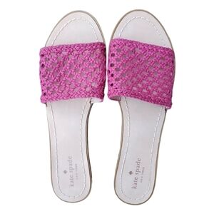 KATE Spade Berlin Fuschia Woven Leather Sandals Size 10M